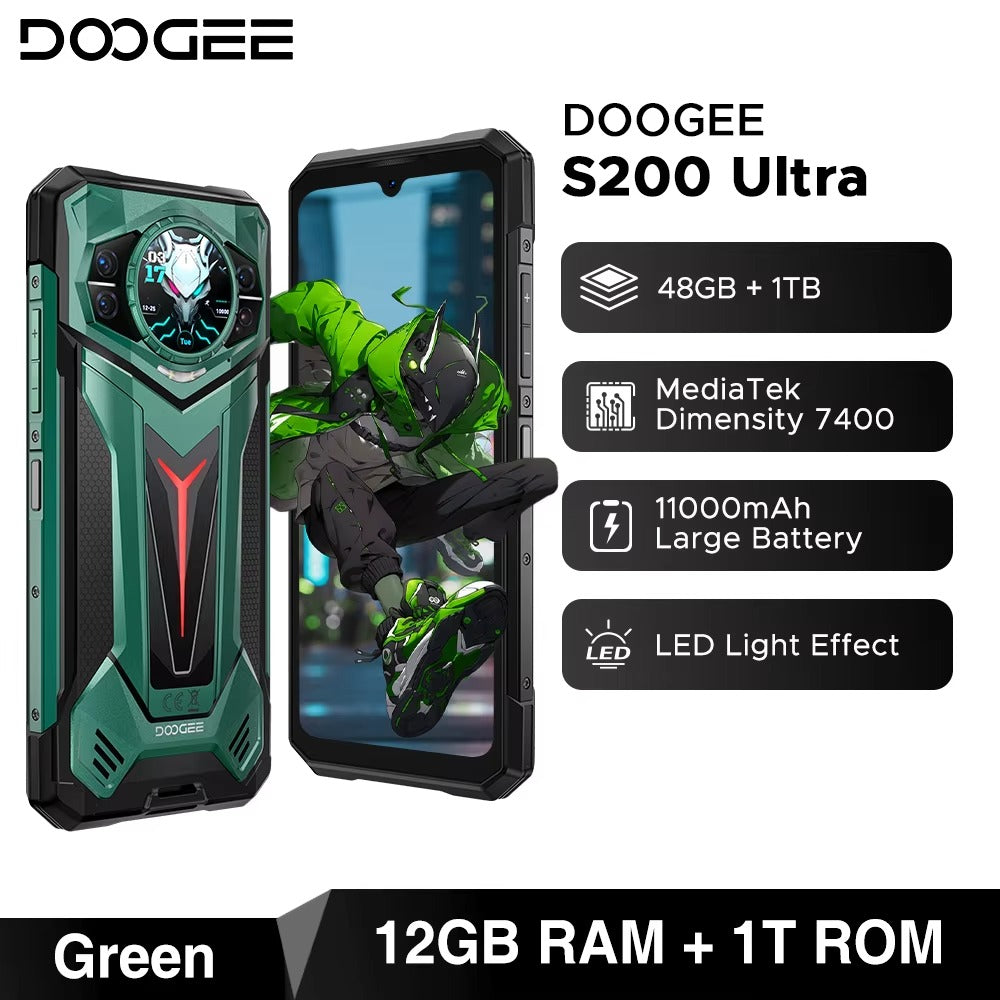 DOOGEE S200 Ultra Dimensity 7400 5G 11000mAh Android 15 Rugged Phone - Rugged Phones Only