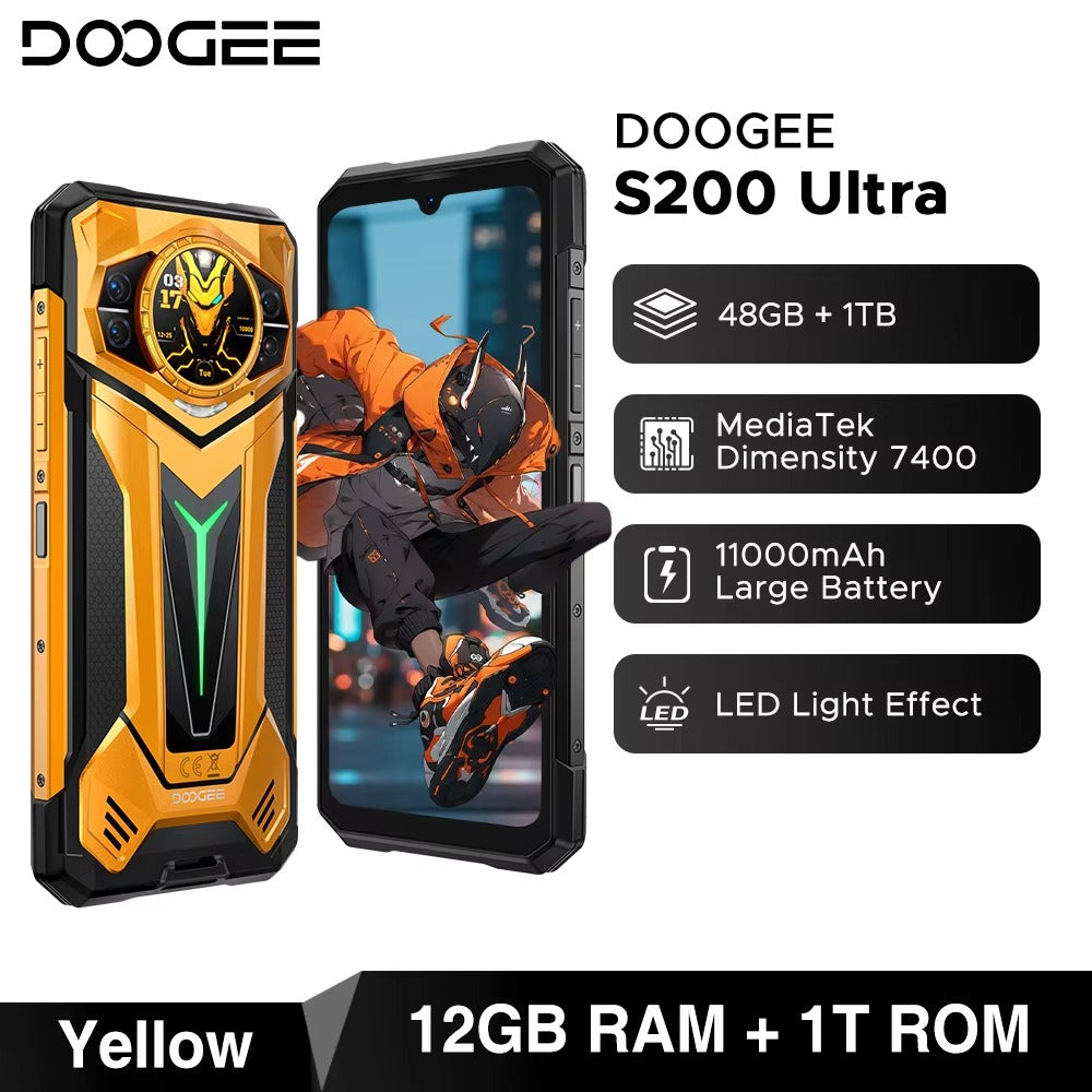 DOOGEE S200 Ultra Dimensity 7400 5G 11000mAh Android 15 Rugged Phone - Rugged Phones Only