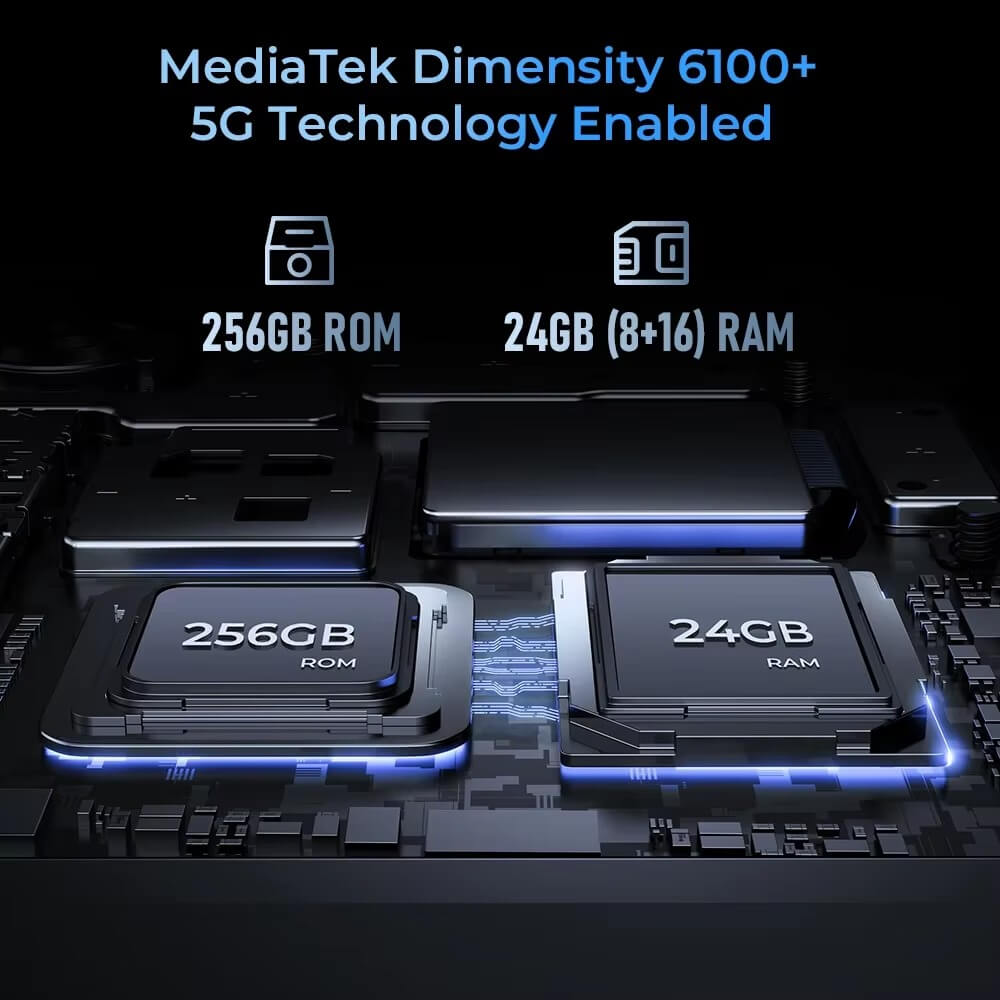 Oukitel WP33 Pro 5G Rugged Phone 136dB Loudspeaker 22000mAh 6.6-inch FHD+(24GB+256GB NFC) - Rugged Phones Only