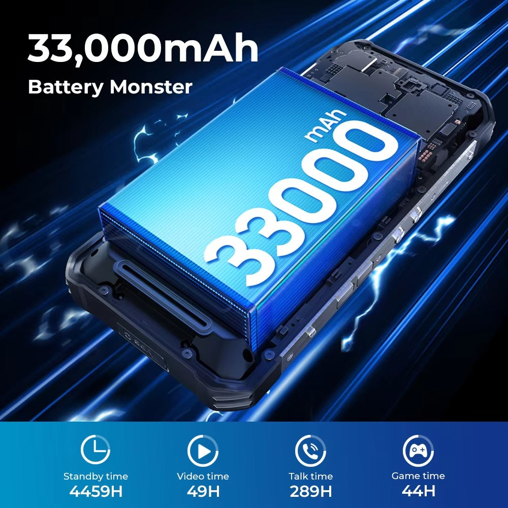 Oukitel WP100 Titan 5G Rugged Phone 6.8-inch 120Hz 33000mAh Big Mobile Projection Function (16GB+512GB NFC) - Rugged Phones Only