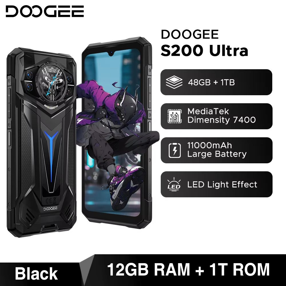 DOOGEE S200 Ultra Dimensity 7400 5G 11000mAh Android 15 Rugged Phone - Rugged Phones Only