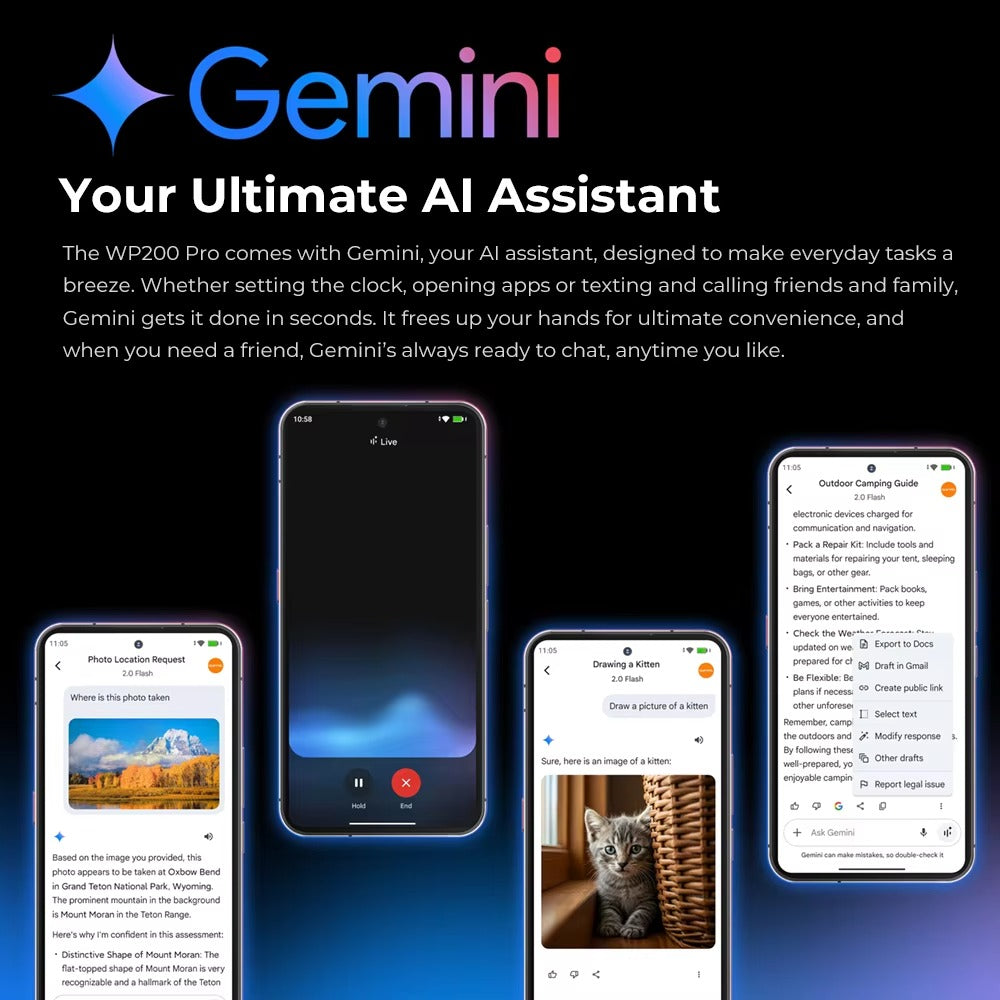 Oukitel WP200 Pro - World's First Modular Rugged Phone with a Detachable Earphone/SmartWatch, AI-enabled, 5G, 6.7'' AMOLED Display, 8800 mAh, Android 15 (24GB+ITB NFC) - Rugged Phones Only